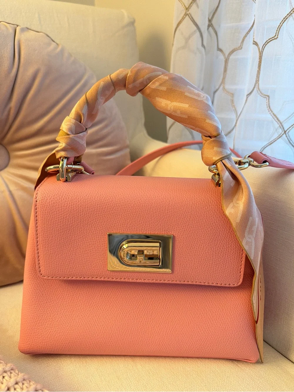 Furla 1927 Mini Top Handle Bag with Silk Furla Scarf